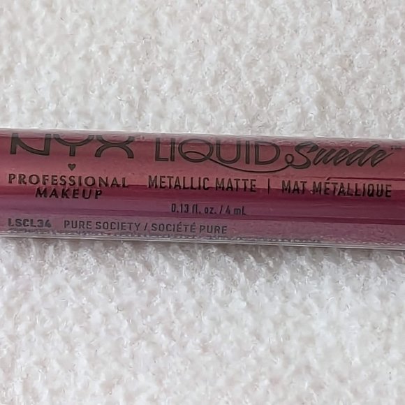 Pure Society (Deep Violet With Blue Pearl) Liquid Suede Metallic Matte Lipstick - Picture 10 of 14